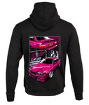 KDK | BMW E36 HOODIE - Black/Bright Pink