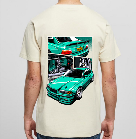 KDK | BMW E36 Tee - Sand/Mint Green