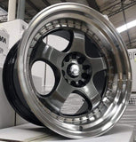 59°North Wheels D-002 | 9.5x18” ET20 5x100/5x108 - Hyper Black/Polished[*OUT OF STOCK - ARRIVAL IN MAY*]